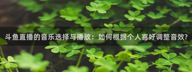 雨燕直播足球免费：斗鱼直播的音乐选择与播放：如何根据个人喜好调整音效?